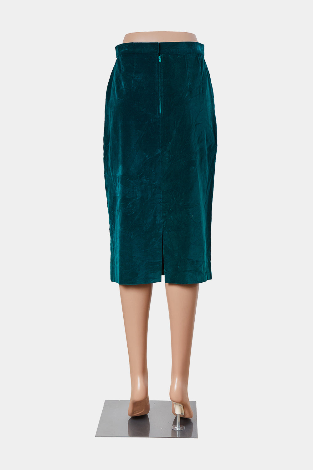 Assorted Brands Emerald Green Velvet Pencil Skirt