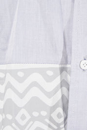 Mr Simple Pale Blue Print Button Down Shirt