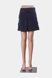 Forever New Black Satin Trim Detail High Waist Flippy Skirt