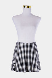 ZARA Black and White Check Skater Skirt
