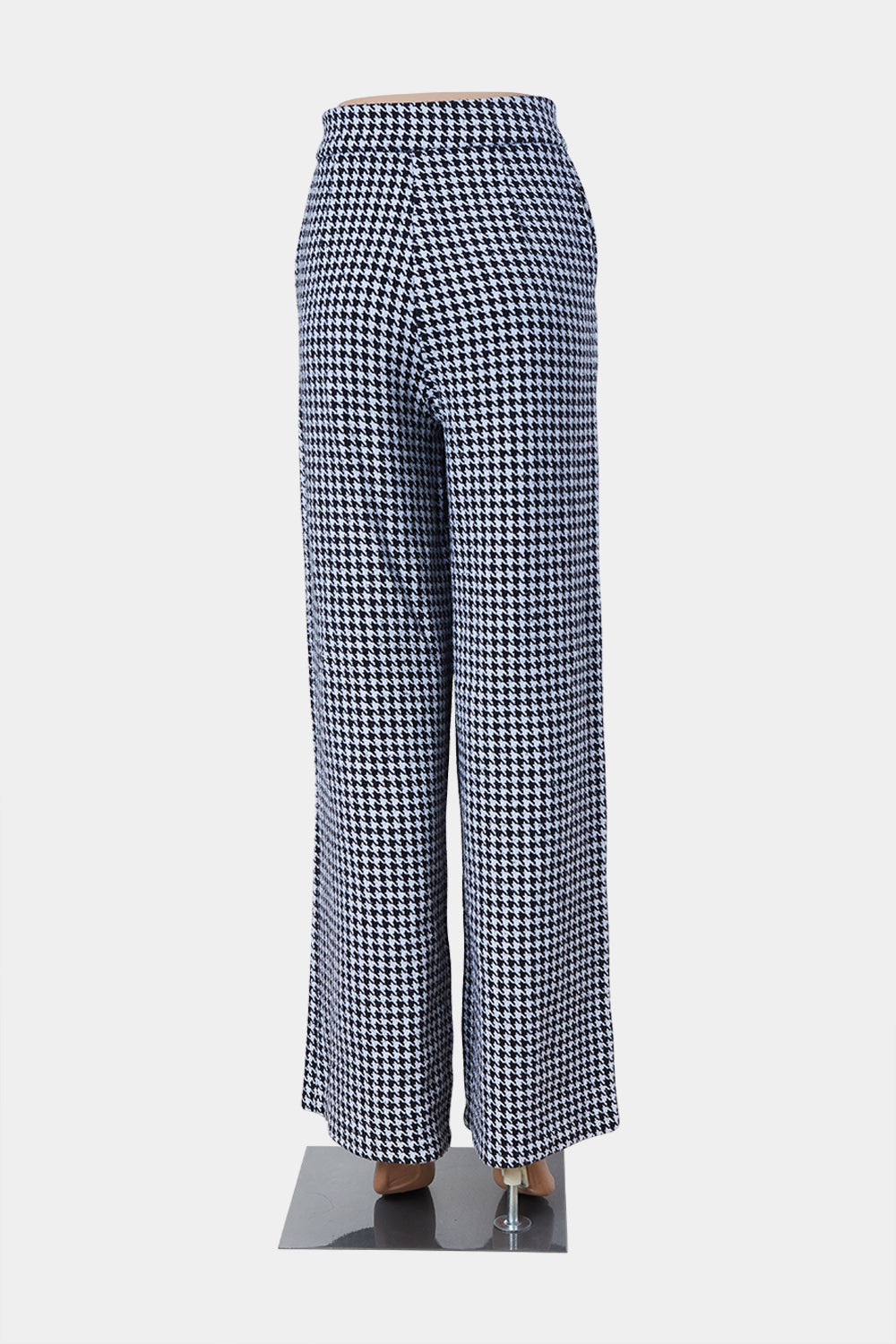 SHOWPO Black and White Herringbone High Waisted Trousers