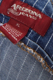 Arizona Jeans Blue Pinstripe Denim Overalls