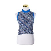 Sweaty Betty Blue Navy and Green Print High Neck Sports Top