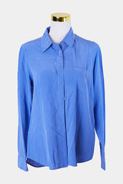 Equipment Femme Blue Silk Button Down Shirt