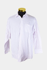 Van Heusen White Pink Purple Pattern Button Down Shirt