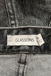GLASSONS Washed Black Denim Shorts