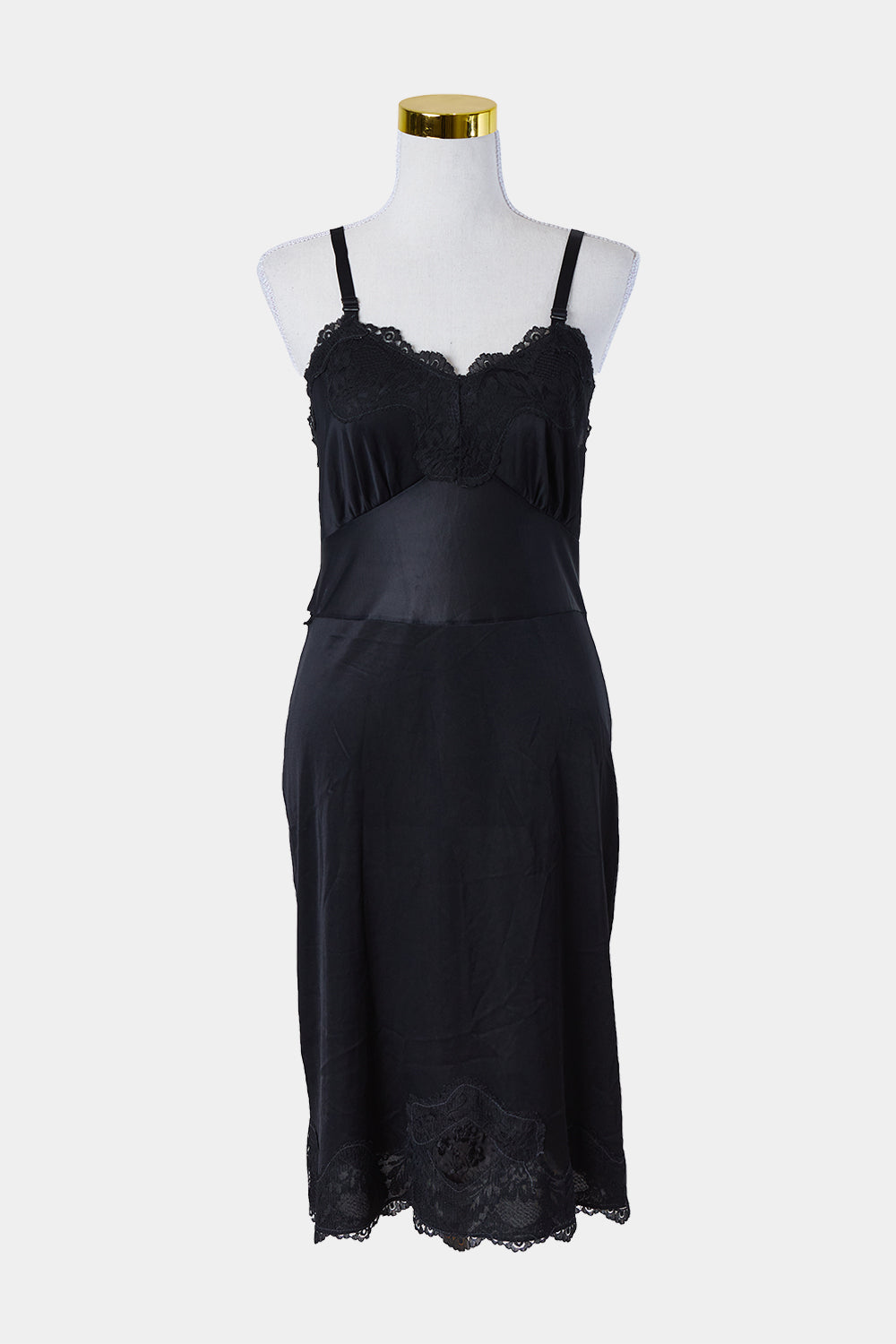 INFIDELLE Black Lace Detail Slip Dress