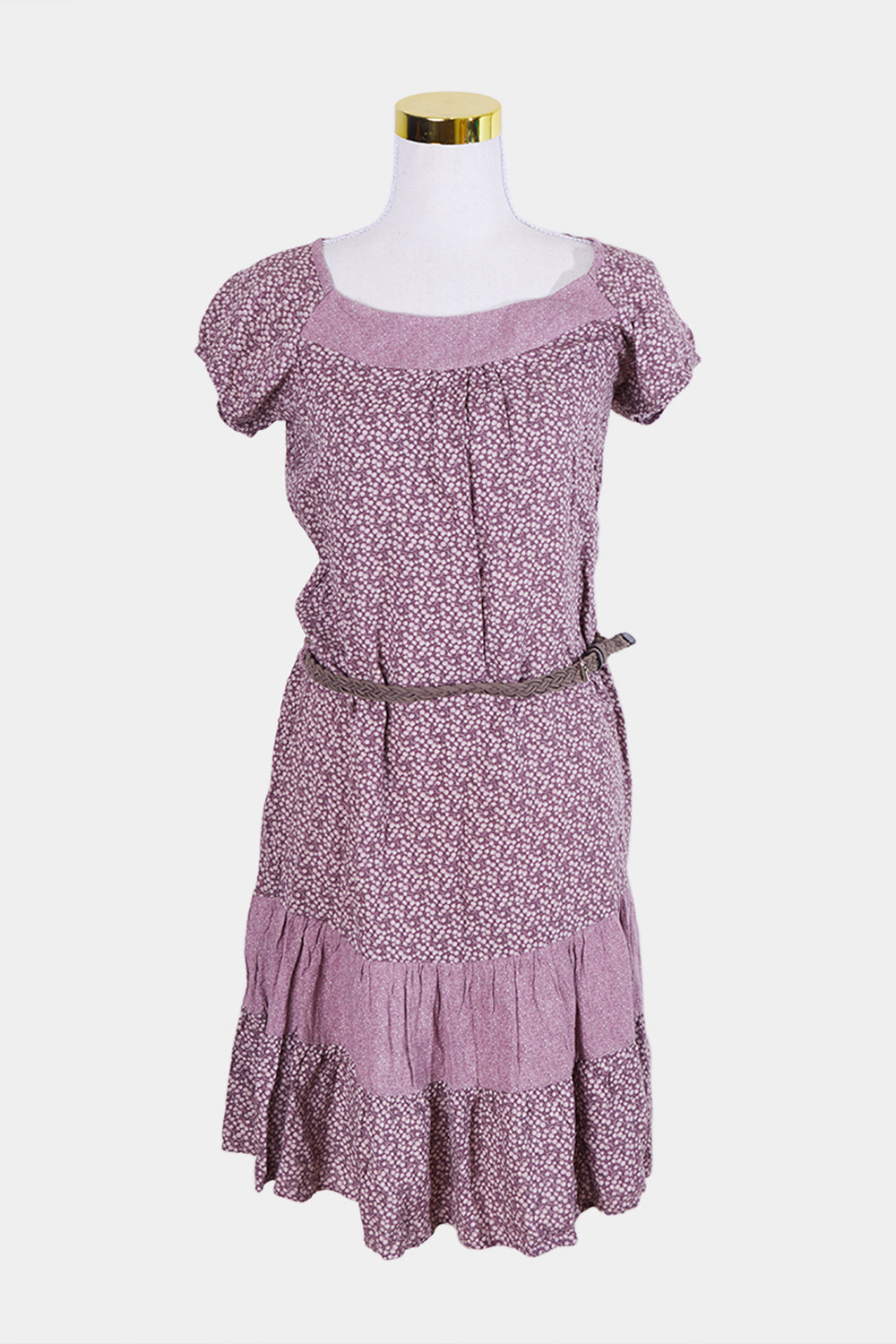 Grain De Malice Burgundy Floral Belted Sundress