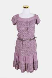 Grain De Malice Burgundy Floral Belted Sundress