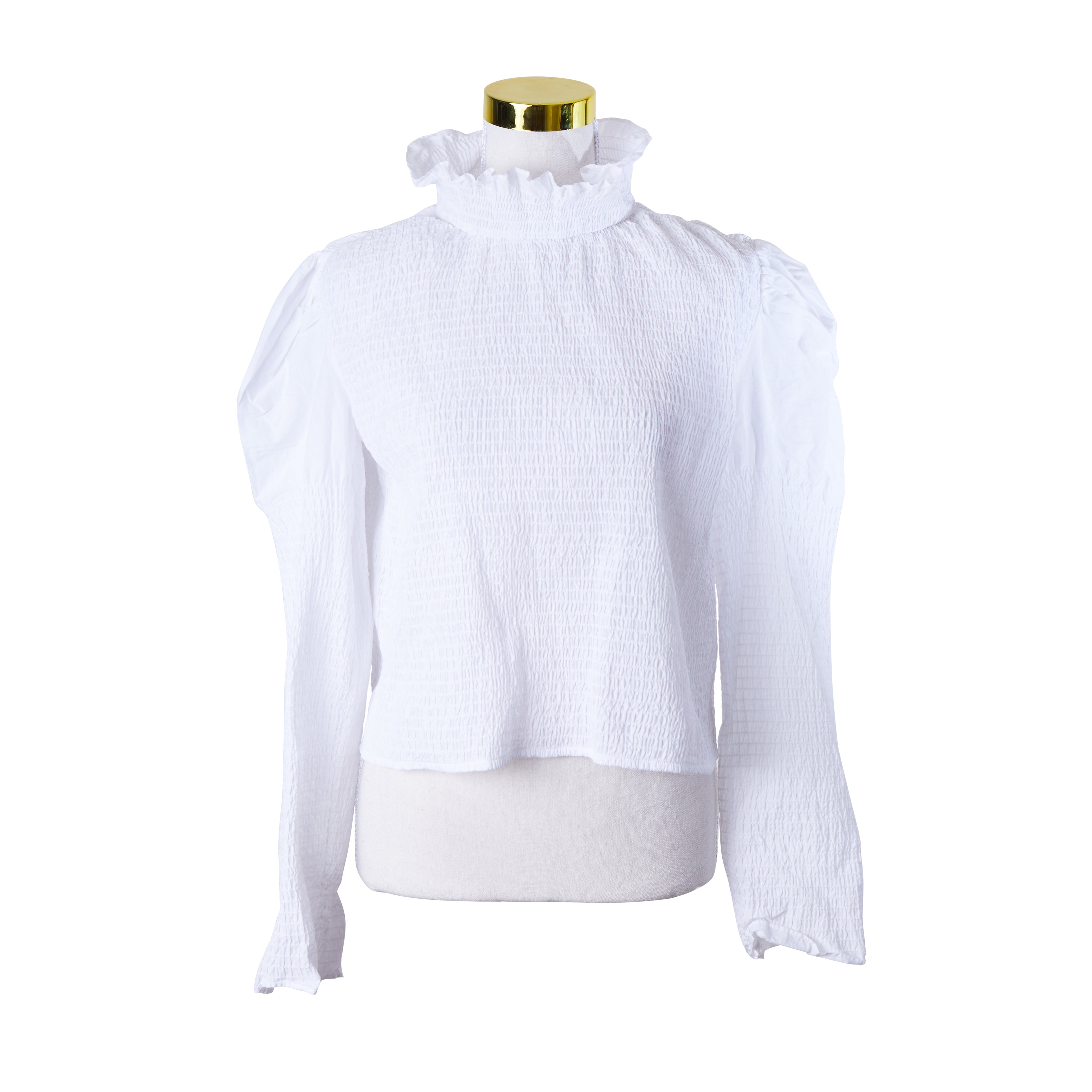 Scanlan And Theodore White Frill High Neck Blouse