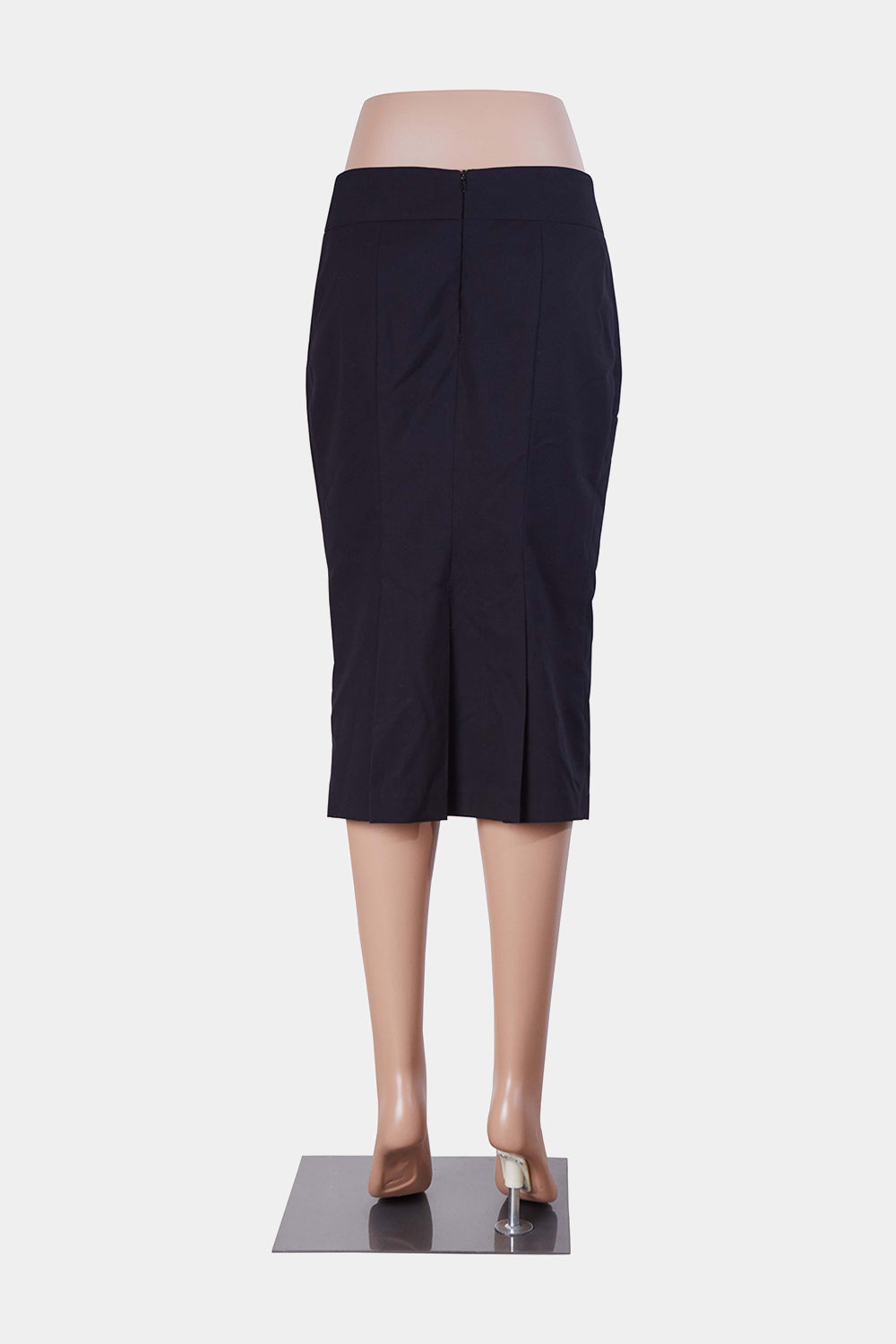 CUE Black Pleat Back Pencil Skirt