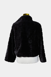 Face Off Black Faux Fur Cropped Jacket