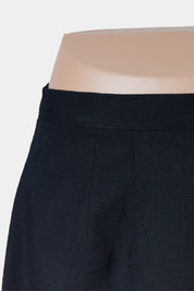 Isaac Hazan Black Linen Pencil Skirt