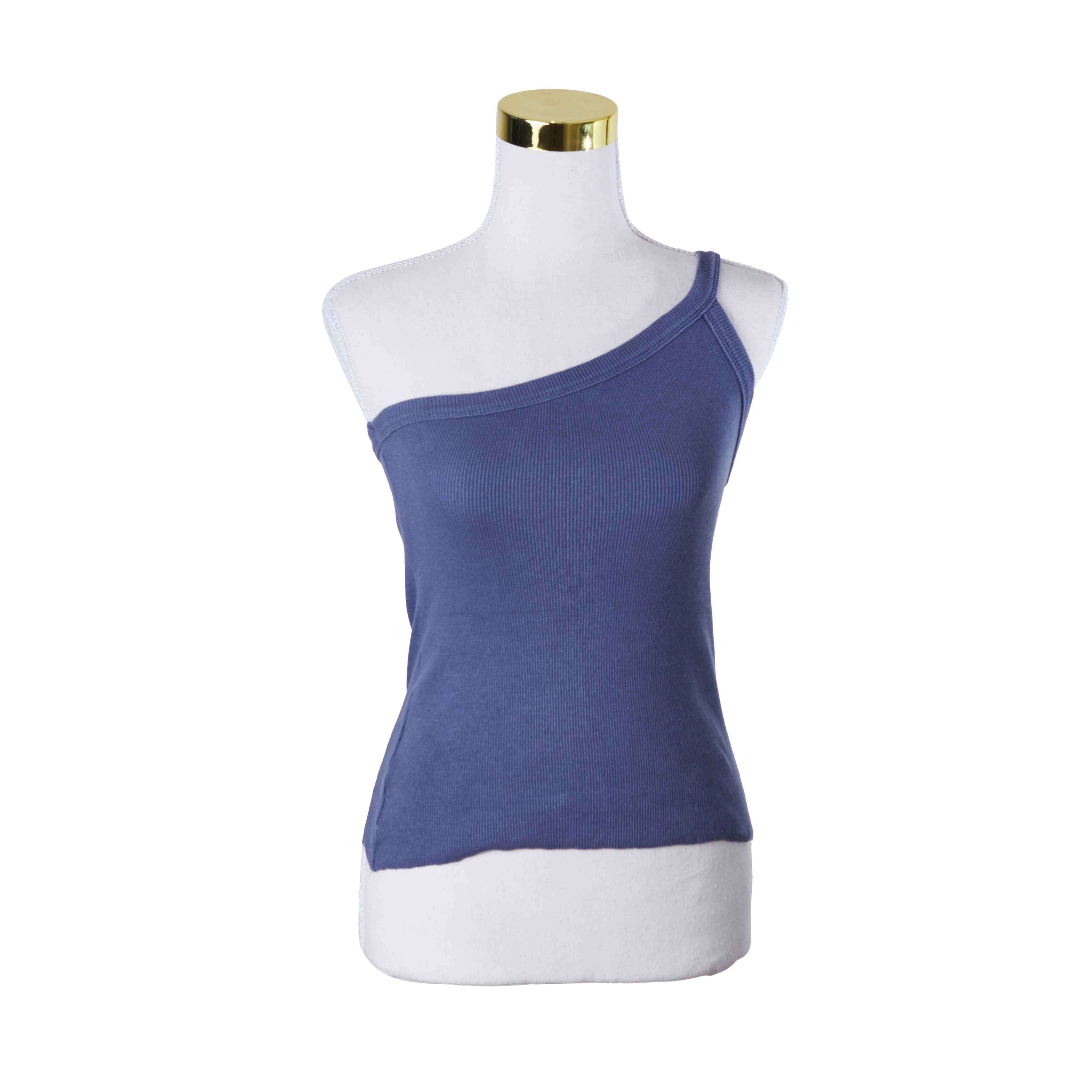 Viktoria And Woods Blue One Shoulder Crop Singlet