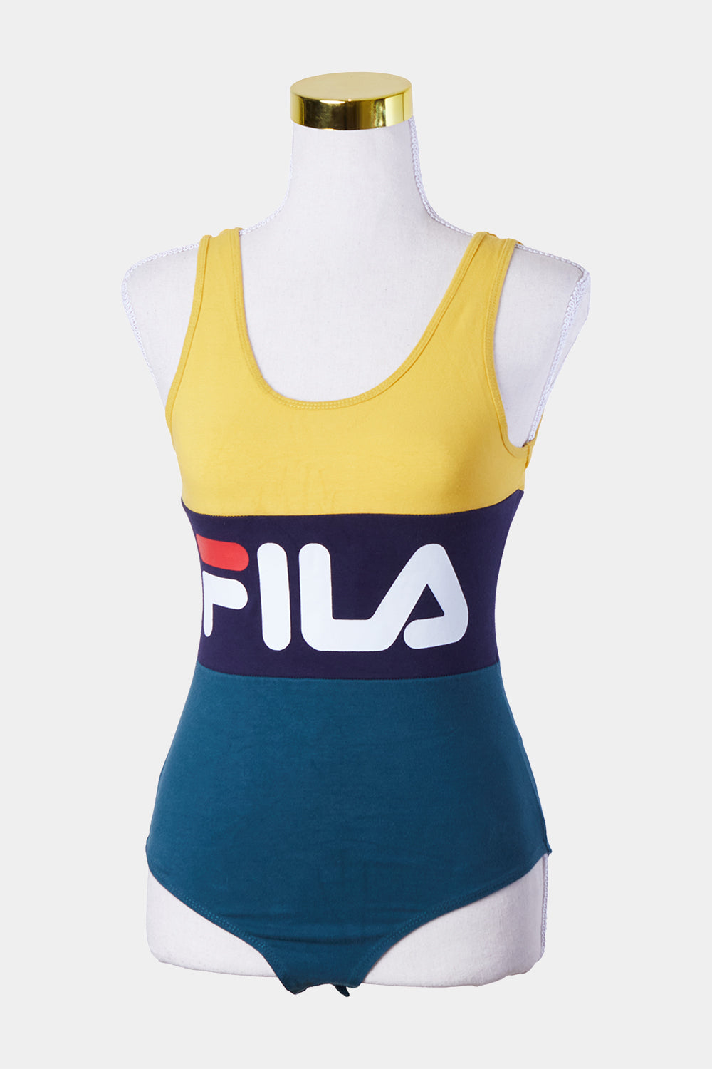 FILA Yellow, Blue, Green Logo Print Bodysuit