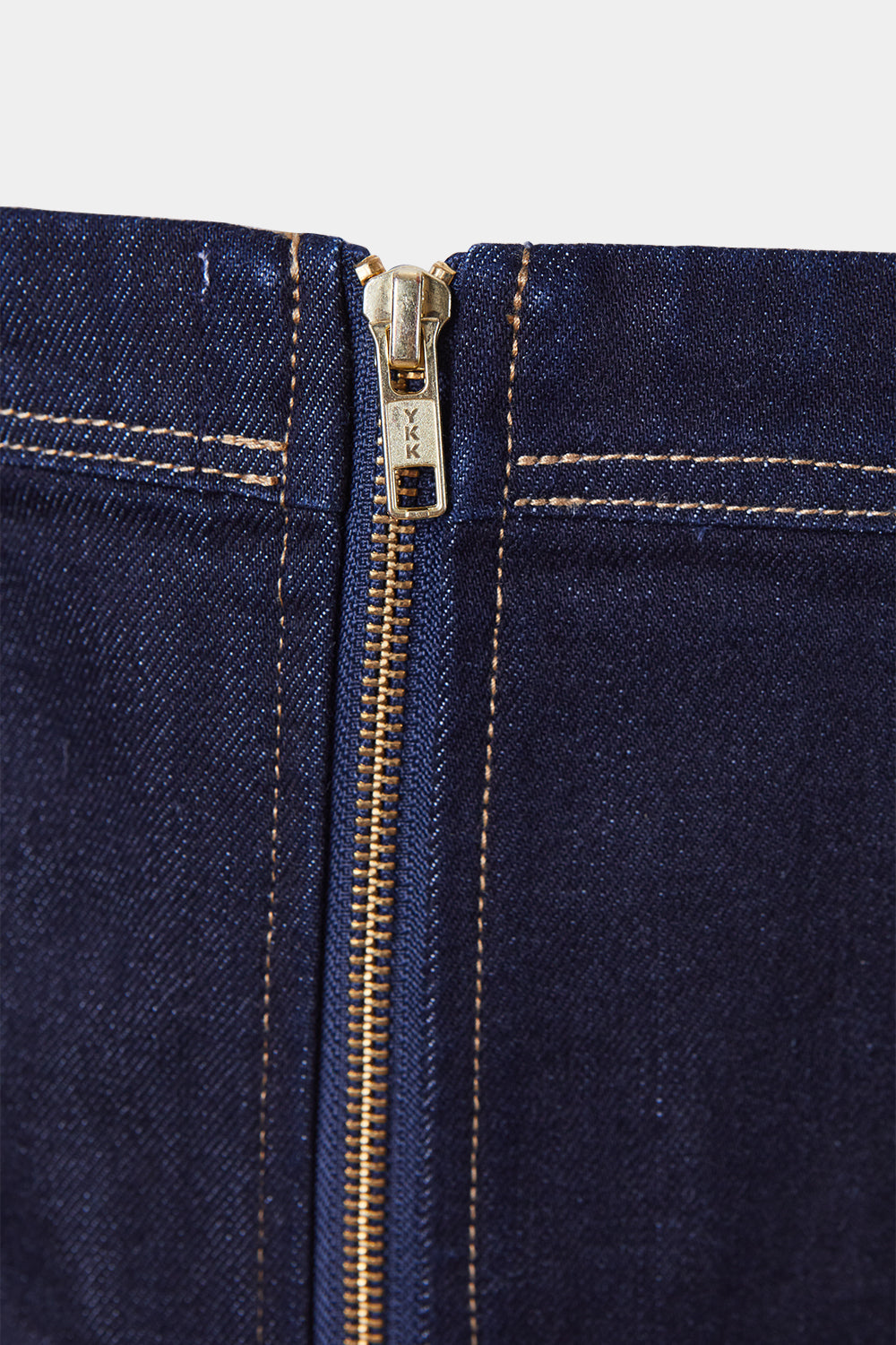 Abrand Jeans Dark Blue Denim Zip Back Crop Top