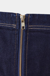 Abrand Jeans Dark Blue Denim Zip Back Crop Top