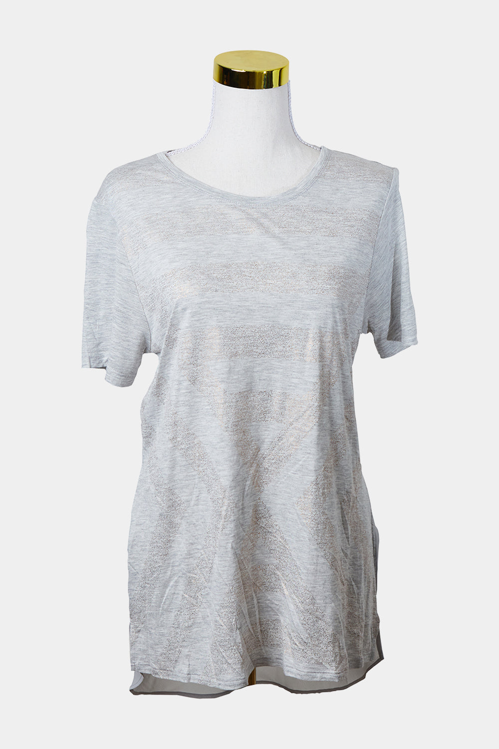 Karen Millen Grey Soft T Shirt with Rose Gold Print
