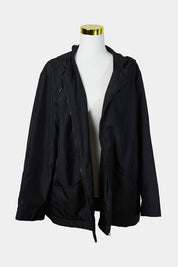 Jacquie E Black Zip Up Hooded Wind Jacket