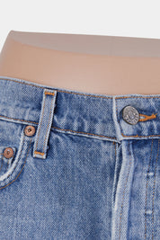 AGOLDE Blue Denim Mini Skirt