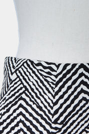 DECJUBA Black and White Fiit and Flare Skirt