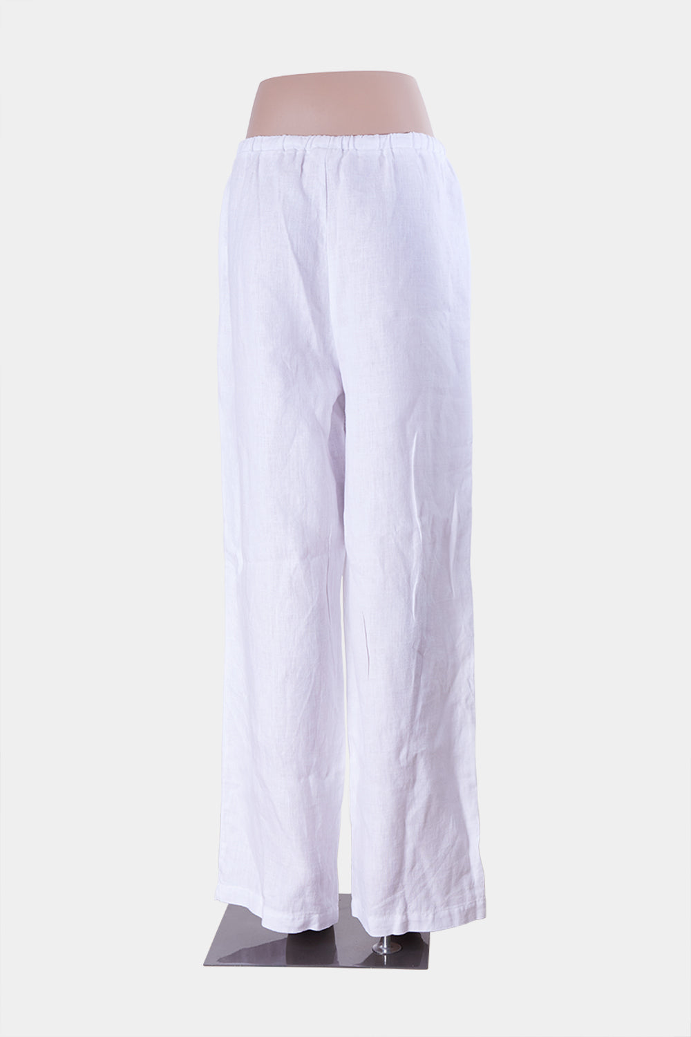 SUBTITLED White Drawstring Linen Pants
