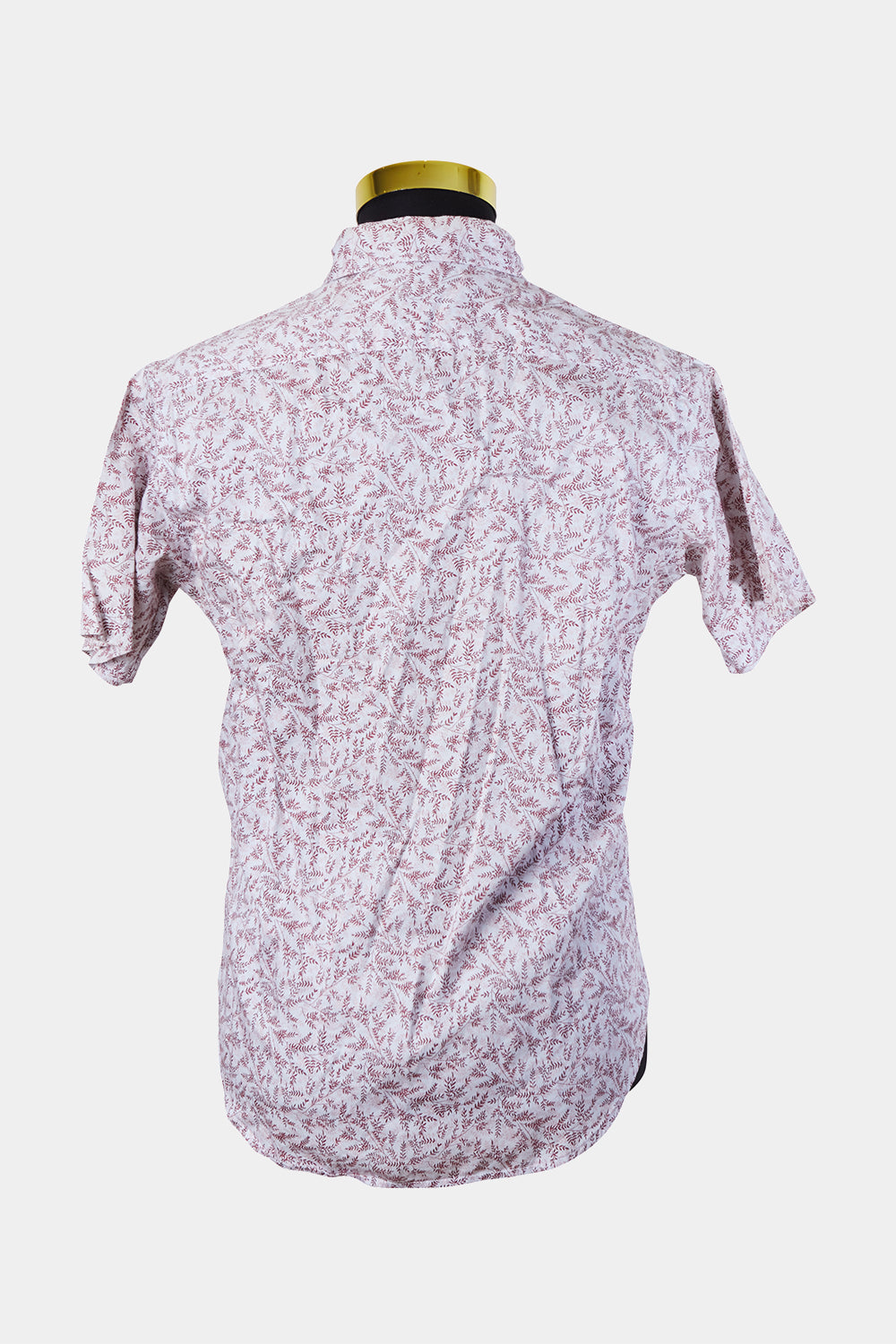 Polo By Ralph Lauren Burgundy and Pink Fern Pattern Button Down Shirt