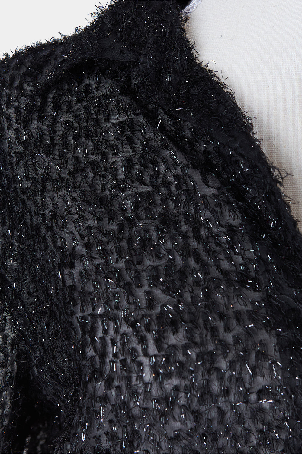 JORDAN Black Sparkle Sheer Shirt
