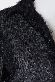 JORDAN Black Sparkle Sheer Shirt