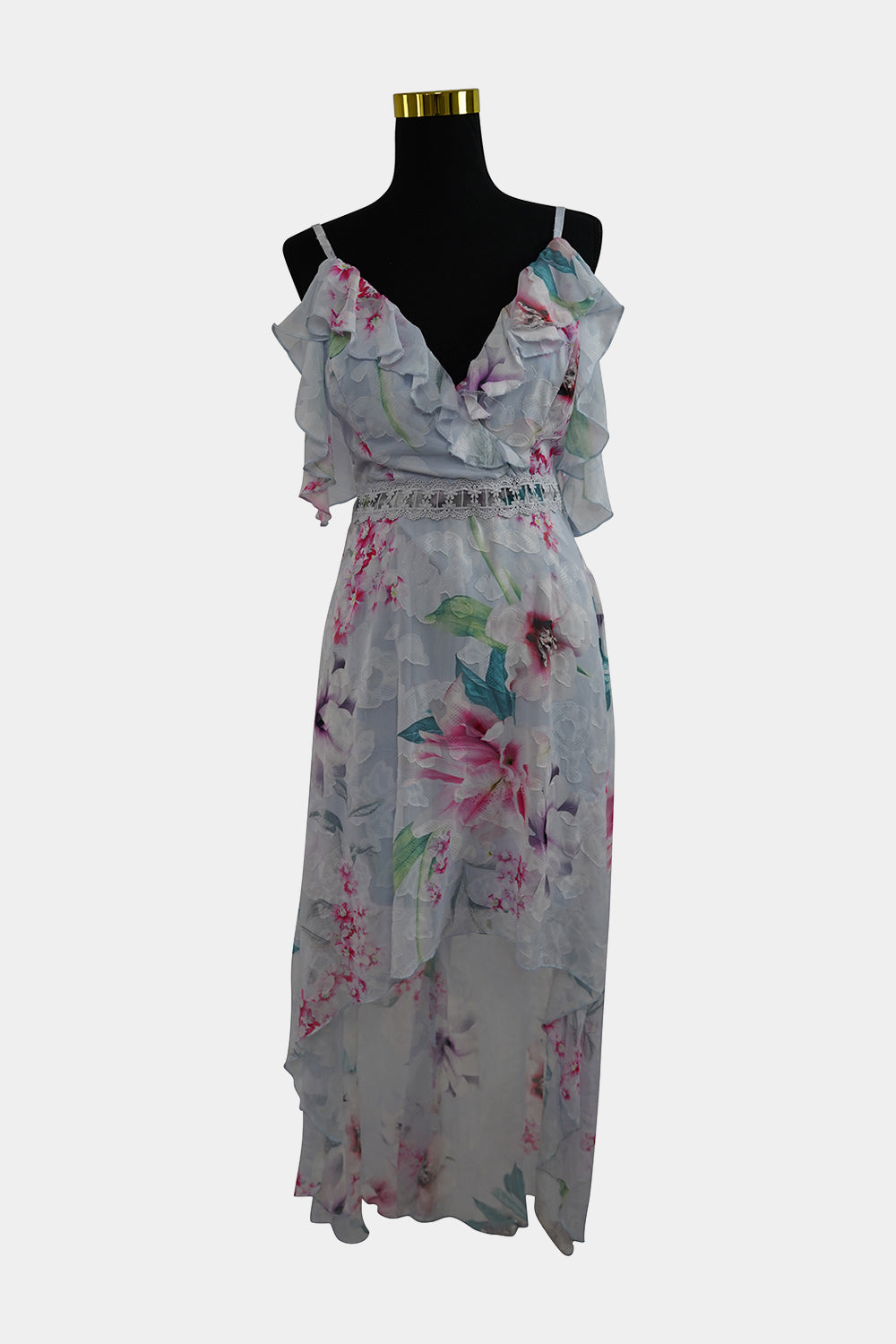 Lipsy London Baby Blue Floral Formal Dress