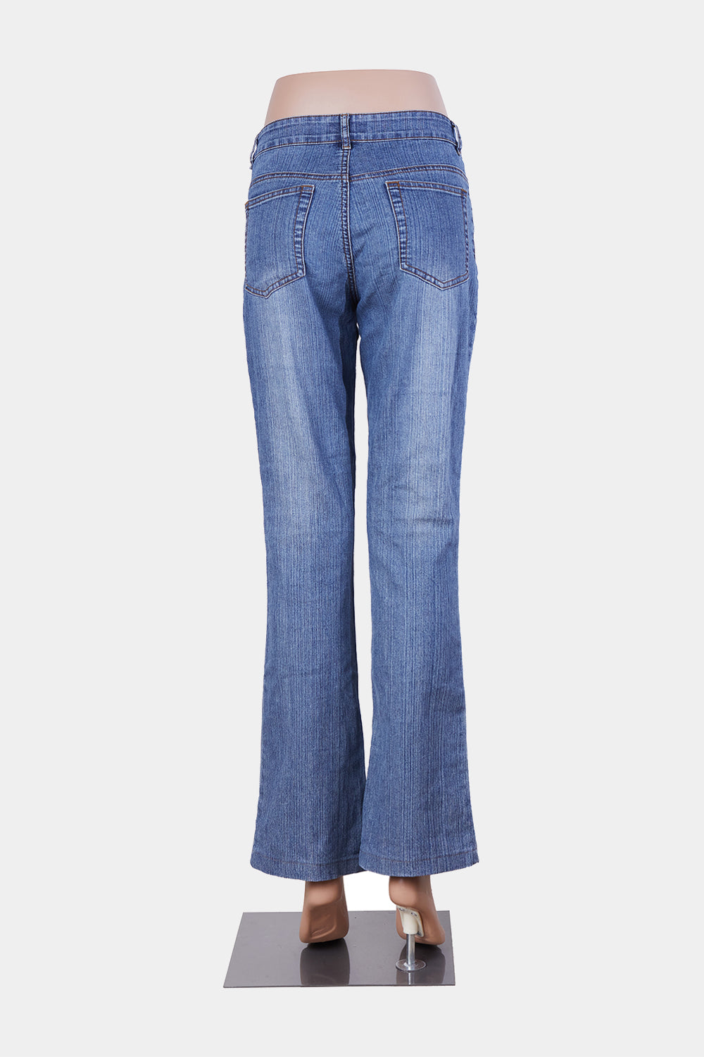 SALATOR Blue Cropped Flare Jeans