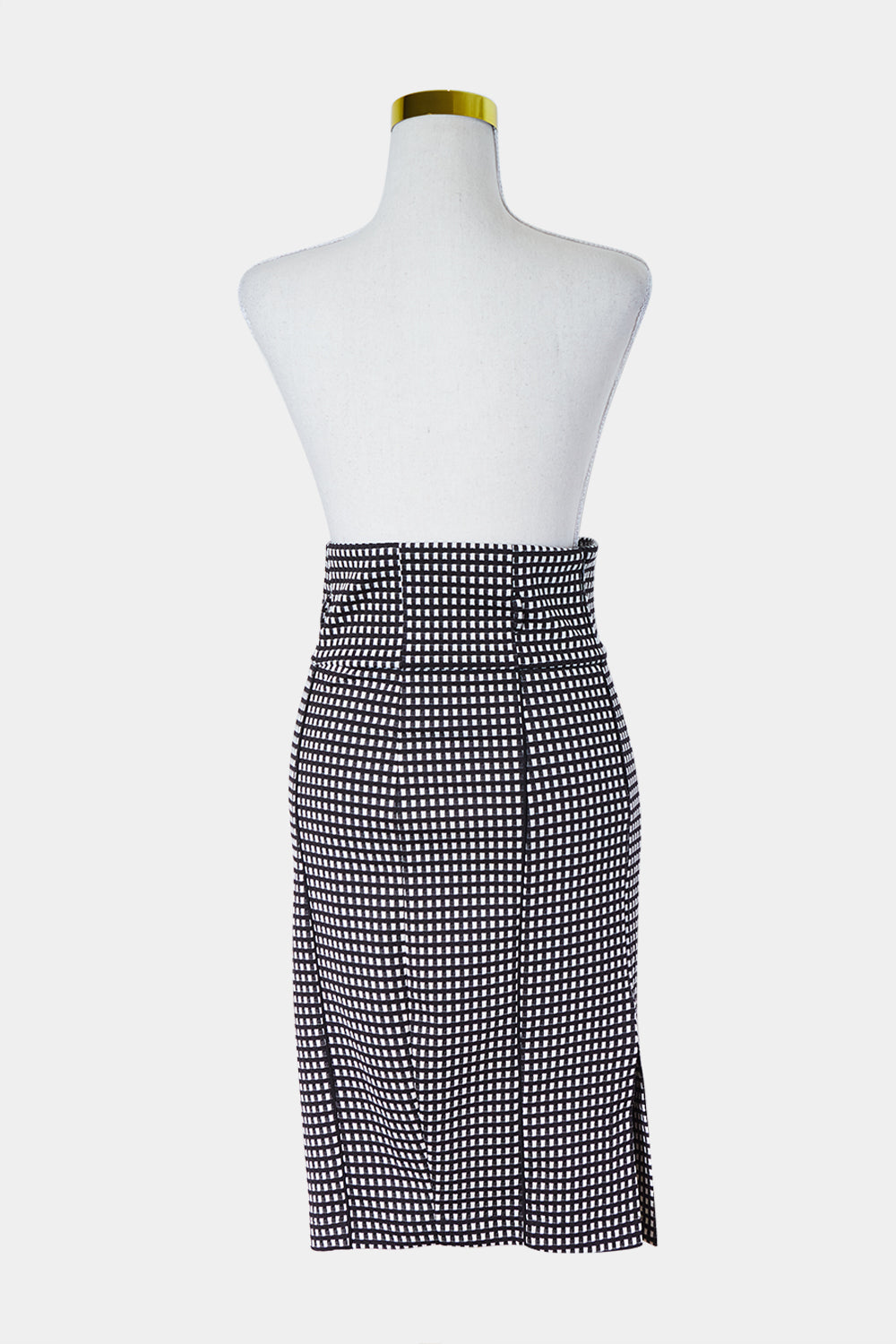 TEMT Black and White Pattern High Waisted Textured Pencil Skirit