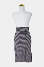TEMT Black and White Pattern High Waisted Textured Pencil Skirit