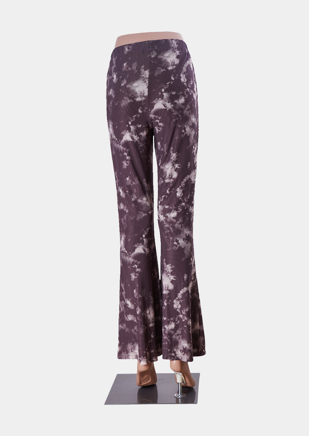 GLASSONS Brown Mesh Panel Flare Pants