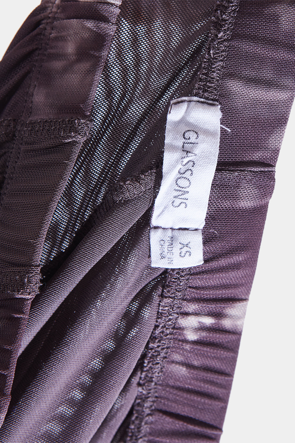 GLASSONS Brown Mesh Panel Flare Pants