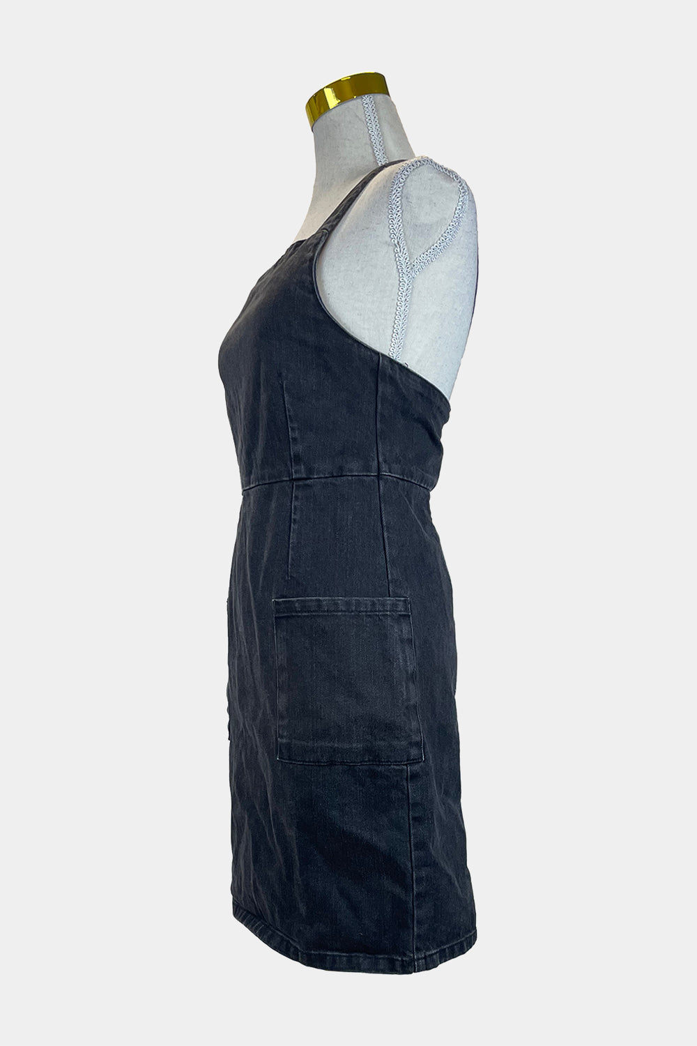 TOPSHOP Black Denim Dress