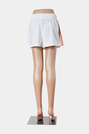 VENROY White and Orange Gradient Stripe Drawstring Shorts