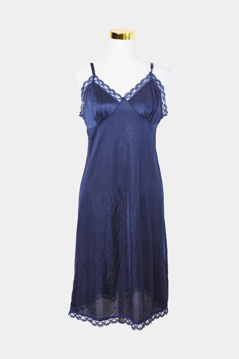 First Love Navy Lace Detail Slip Dress
