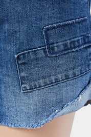 Assorted Brands Blue Stitchinig Detail Denim Shorts