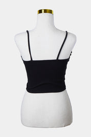 GLASSONS Black Frill Crop Stretch Singlet