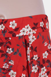 CUE Red Floral Tiered Midi Skirt