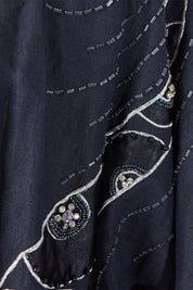 RANIER Black Beaded Linen Blazer