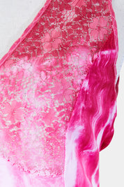 Assorted Brands Pink Tie Dye Lace Detail Slip Dress