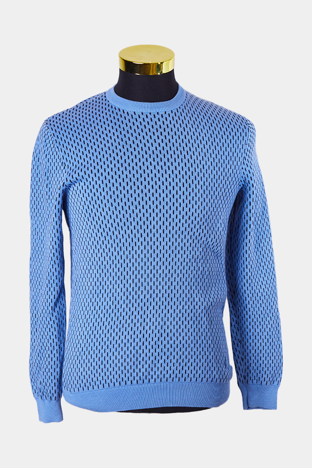 COS Blue Pattern Knit Sweaterr