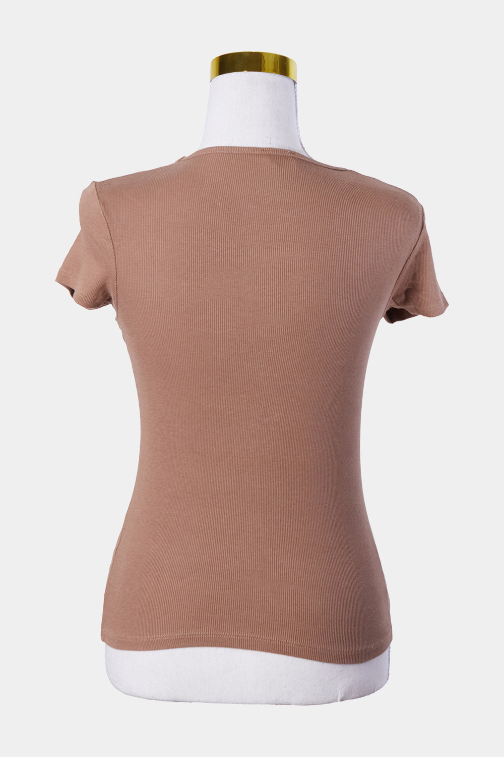 Cotton On Brown Ribbed Fitted T Shirt
