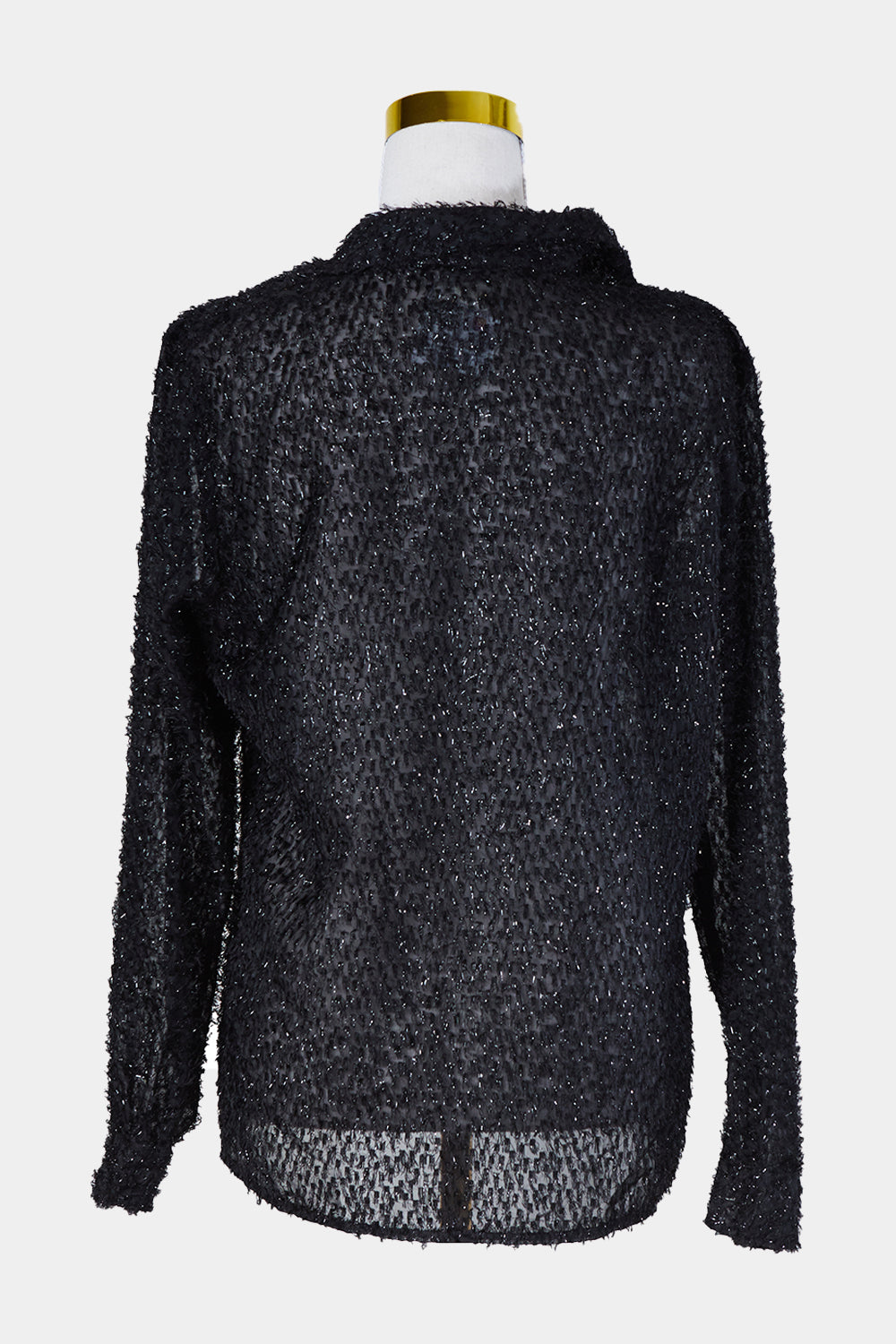 JORDAN Black Sparkle Sheer Shirt