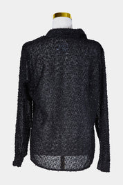 JORDAN Black Sparkle Sheer Shirt