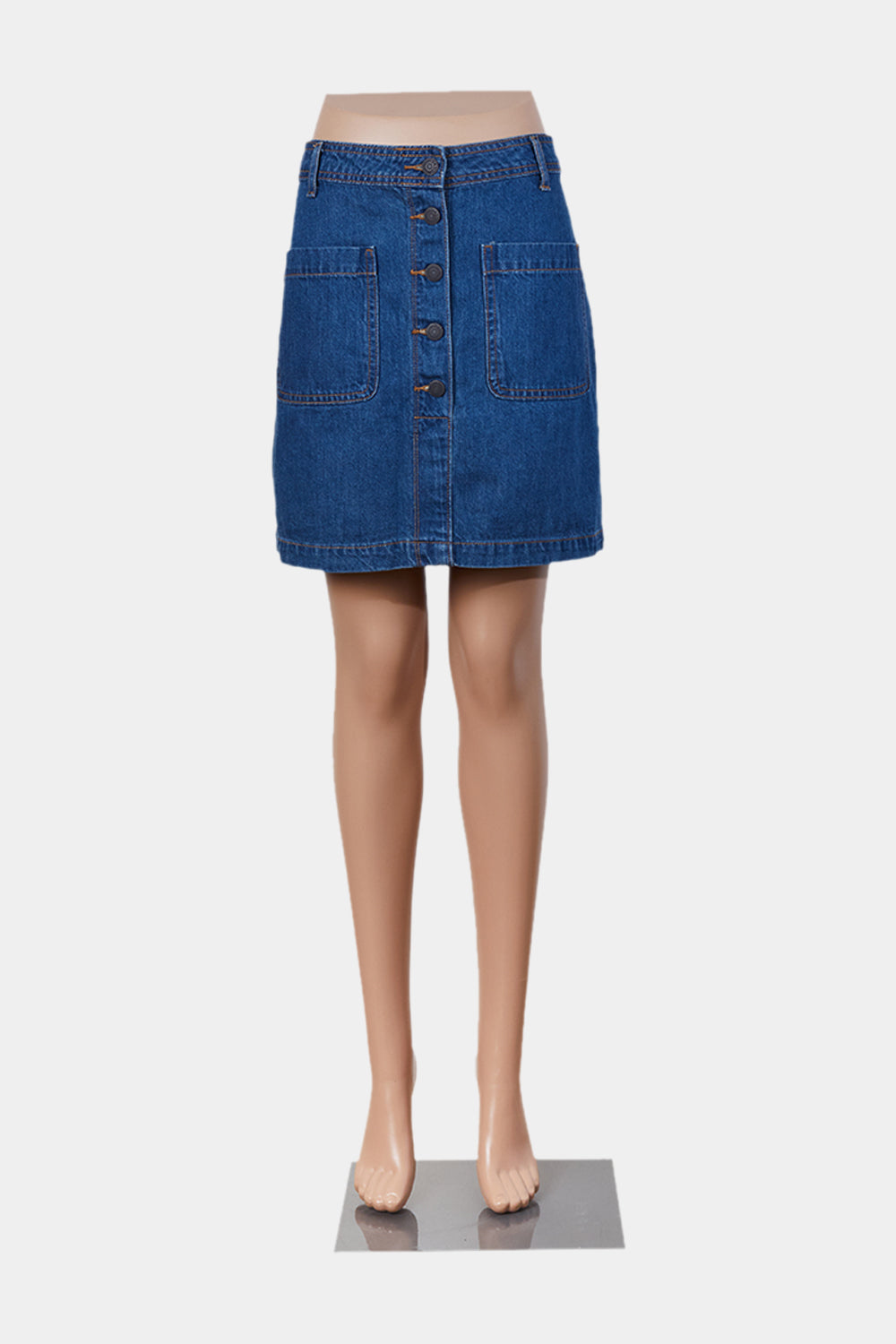 Old Navy Blue Denim Button Down Skirt
