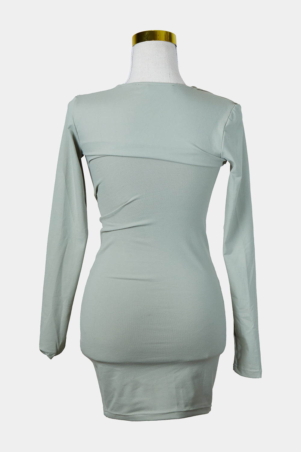 LIONESS Light Khaki Knot Detail Long Sleeve Dress
