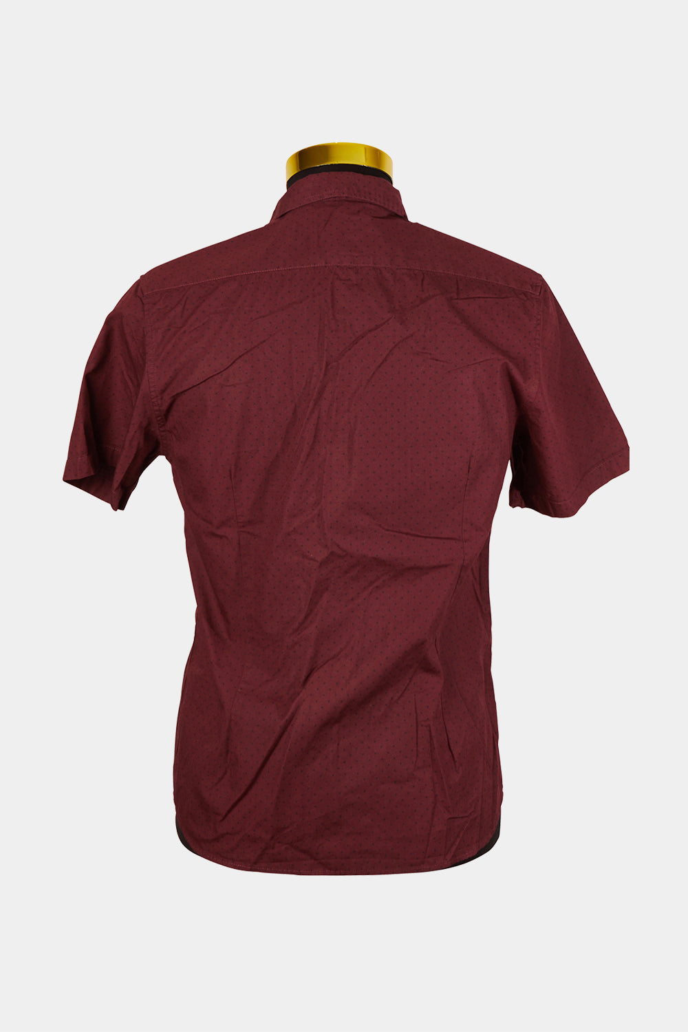 ASOS Burgundy Spot Button Down Short Sleeve Shirt